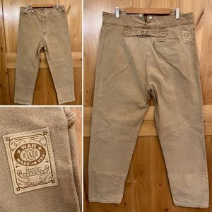 Vintage WahMaker Frontier Canvas Cotton Pants Tan Size 40x31 USA Made